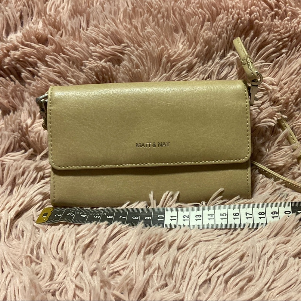 Matt & Nat Vegan Leather Mini Crossbody Bag - Beige